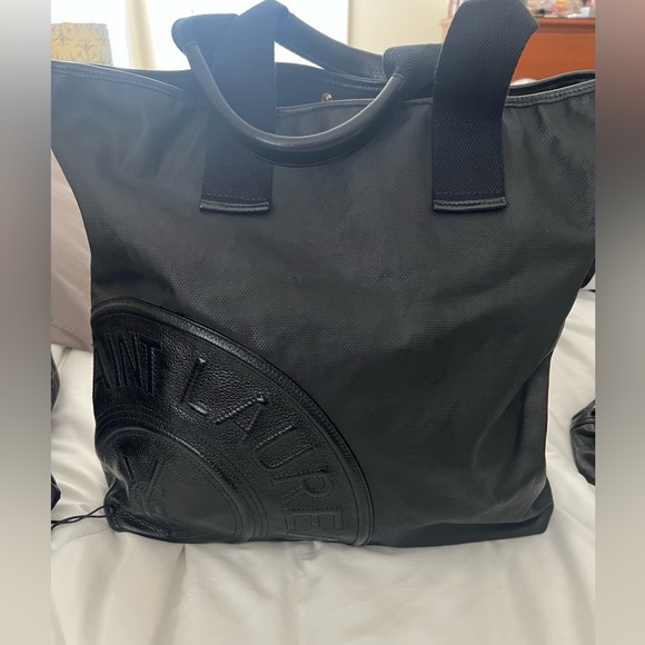 Saint Laurent Black Embossed Tote - Picture 1 of 16